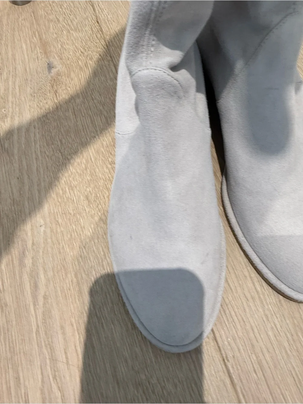 Stuart Weitzman Over-the-Knee Suede Boots in Pale Gray